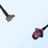 Fakra D 4004 Bordeaux Male - TS9 Male R/A Coaxial Cable Assemblies