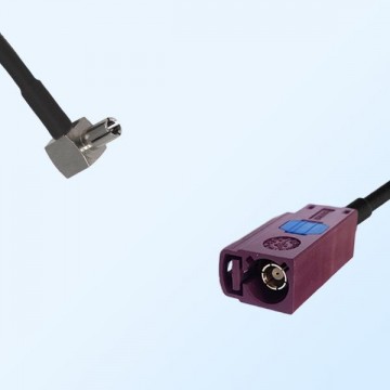 Fakra D 4004 Bordeaux Female - TS9 Male R/A Coaxial Cable Assemblies