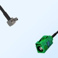 Fakra E 6002 Green Female - TS9 Male R/A Coaxial Cable Assemblies