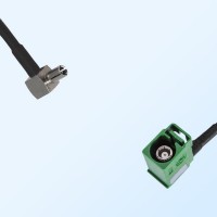 Fakra E 6002 Green Female R/A - TS9 Male R/A Coaxial Cable Assemblies