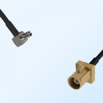 Fakra I 1001 Beige Male - TS9 Male R/A Coaxial Cable Assemblies