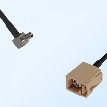 Fakra I 1001 Beige Female - TS9 Male R/A Coaxial Cable Assemblies