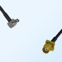 Fakra K 1027 Curry Male - TS9 Male R/A Coaxial Cable Assemblies