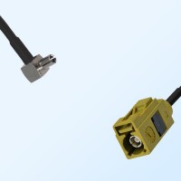 Fakra K 1027 Curry Female - TS9 Male R/A Coaxial Cable Assemblies