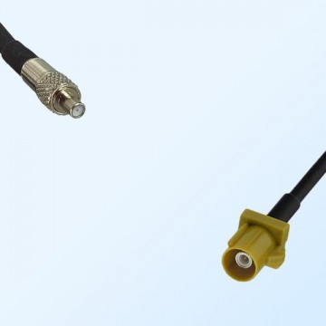 Fakra K 1027 Curry Male - TS9 Female Coaxial Cable Assemblies