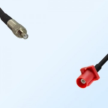 Fakra L 3002 Carmin Red Male - TS9 Female Coaxial Cable Assemblies