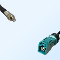 Fakra Z Water Blue Female Waterproof to TS9 Female Cable Assemblies