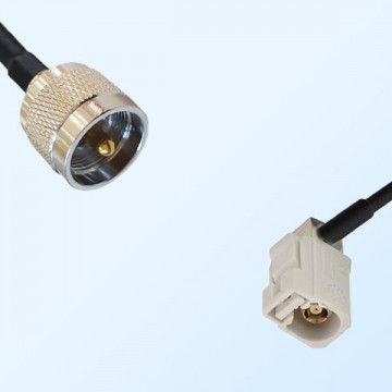 Fakra B 9001 White Female R/A - UHF Male Coaxial Cable Assemblies