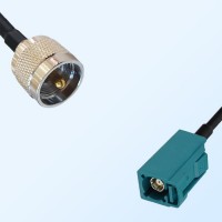 Fakra Z 5021 Water Blue Female - UHF Male Coaxial Cable Assemblies