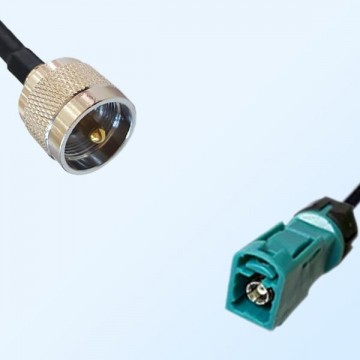 Fakra Z 5021 Water Blue Female Waterproof to UHF Male Cable Assemblies