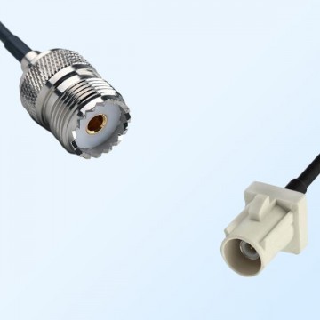 Fakra B 9001 White Male - UHF Female Coaxial Cable Assemblies