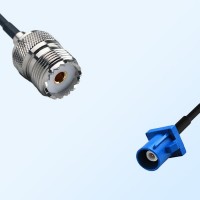 Fakra C 5005 Blue Male - UHF Female Coaxial Cable Assemblies