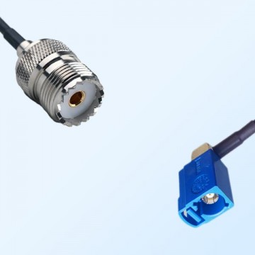 Fakra C 5005 Blue Female R/A - UHF Female Coaxial Cable Assemblies