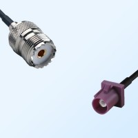 Fakra D 4004 Bordeaux Male - UHF Female Coaxial Cable Assemblies