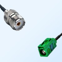 Fakra E 6002 Green Female - UHF Female Coaxial Cable Assemblies
