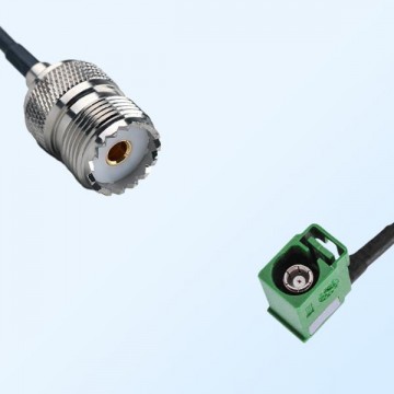 Fakra E 6002 Green Female R/A - UHF Female Coaxial Cable Assemblies