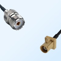 Fakra I 1001 Beige Male - UHF Female Coaxial Cable Assemblies