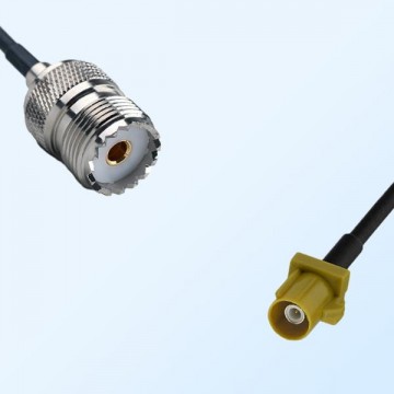 Fakra K 1027 Curry Male - UHF Female Coaxial Cable Assemblies