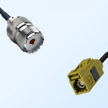 Fakra K 1027 Curry Female - UHF Female Coaxial Cable Assemblies