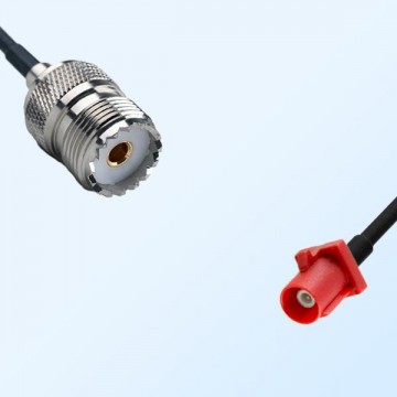 Fakra L 3002 Carmin Red Male - UHF Female Coaxial Cable Assemblies