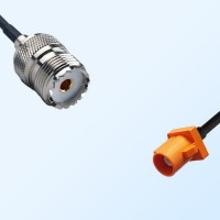 Fakra M 2003 Pastel Orange Male - UHF Female Coaxial Cable Assemblies
