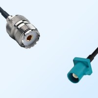 Fakra Z 5021 Water Blue Male - UHF Female Coaxial Cable Assemblies
