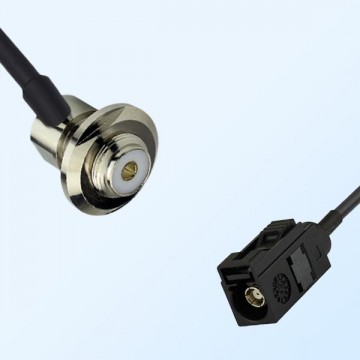 Fakra A 9005 Black Female - UHF Bulkhead Female R/A Cable Assemblies