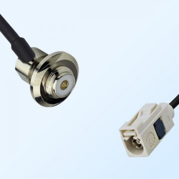 Fakra B 9001 White Female - UHF Bulkhead Female R/A Cable Assemblies