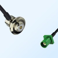 Fakra E 6002 Green Male - UHF Bulkhead Female R/A Cable Assemblies