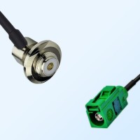 Fakra E 6002 Green Female - UHF Bulkhead Female R/A Cable Assemblies