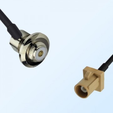 Fakra I 1001 Beige Male - UHF Bulkhead Female R/A Cable Assemblies
