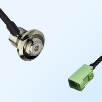 Fakra N 6019 Pastel Green Female UHF Bulkhead Female R/A Cable