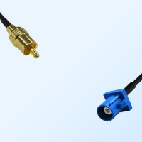 RCA Male - Fakra C 5005 Blue Male Coaxial Cable Assemblies