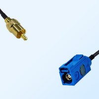RCA Male - Fakra C 5005 Blue Female Coaxial Cable Assemblies