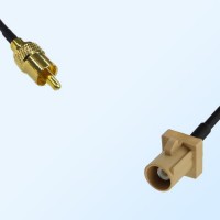 RCA Male - Fakra I 1001 Beige Male Coaxial Cable Assemblies