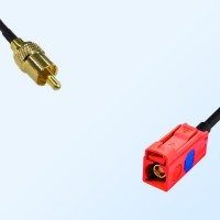 RCA Male - Fakra L 3002 Carmin Red Female Coaxial Cable Assemblies
