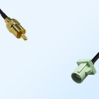 RCA Male - Fakra N 6019 Pastel Green Male Coaxial Cable Assemblies