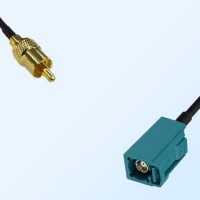 RCA Male - Fakra Z 5021 Water Blue Female Coaxial Cable Assemblies