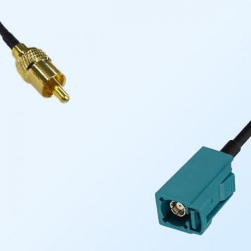 RCA Male - Fakra Z 5021 Water Blue Female Coaxial Cable Assemblies