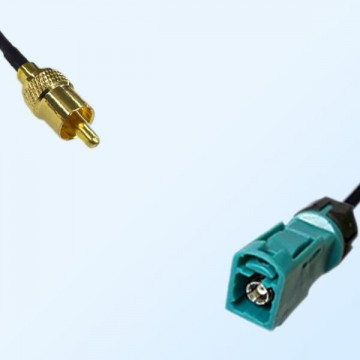 Fakra Z 5021 Water Blue Female Waterproof to RCA Male Cable Assemblies