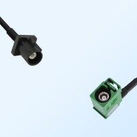 Fakra E 6002 Green Female R/A Fakra A 9005 Black Male Cable Assemblies