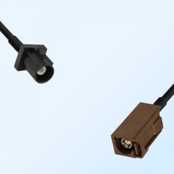 Fakra F 8011 Brown Female - Fakra A 9005 Black Male Cable Assemblies