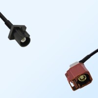Fakra F 8011 Brown Female R/A Fakra A 9005 Black Male Cable Assemblies