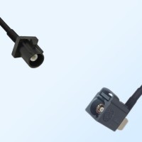 Fakra G 7031 Grey Female R/A Fakra A 9005 Black Male Cable Assemblies