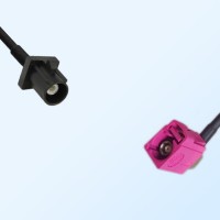 Fakra H 4003 Violet Female R/A Fakra A 9005 Black Male Cable Assembly