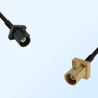 Fakra I 1001 Beige Male - Fakra A 9005 Black Male Cable Assemblies