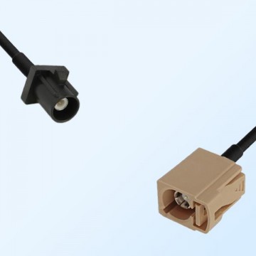 Fakra I 1001 Beige Female - Fakra A 9005 Black Male Cable Assemblies