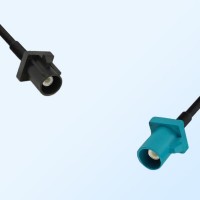 Fakra Z 5021 Water Blue Male Fakra A 9005 Black Male Cable Assemblies
