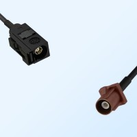 Fakra F 8011 Brown Male - Fakra A 9005 Black Female Cable Assemblies
