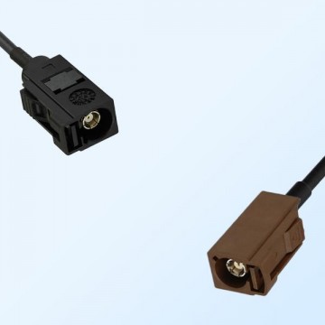 Fakra F 8011 Brown Female - Fakra A 9005 Black Female Cable Assemblies
